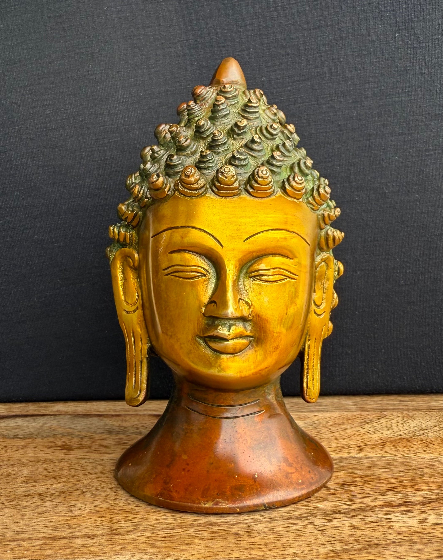 Brass Buddha Head Sculpture – Handcrafted Symbol of Peace & Enlightenment